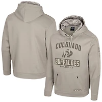 Men's Colosseum Oatmeal Colorado Buffaloes Big & Tall Operation Hat Trick Battalion Hoodie Sweatshirt