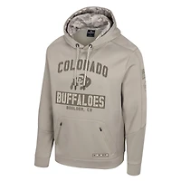 Men's Colosseum Oatmeal Colorado Buffaloes Big & Tall Operation Hat Trick Battalion Hoodie Sweatshirt