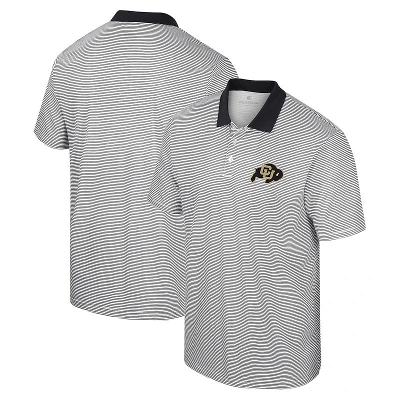Polo Colosseum Homme Blanc/Noir Colorado Buffalos Print Stripe