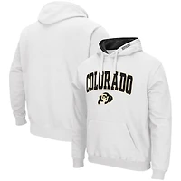 Men's Colosseum White Colorado Buffaloes Arch & Logo 3.0 Pullover Hoodie