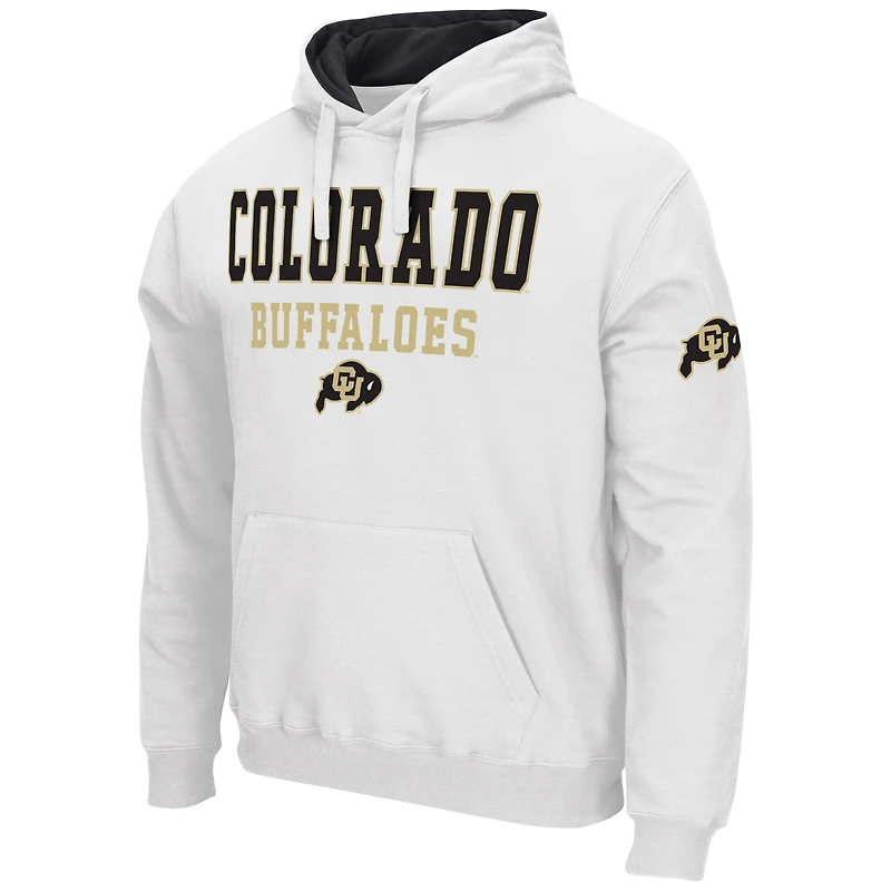Men's Colosseum White Colorado Buffaloes Sunrise Pullover Hoodie
