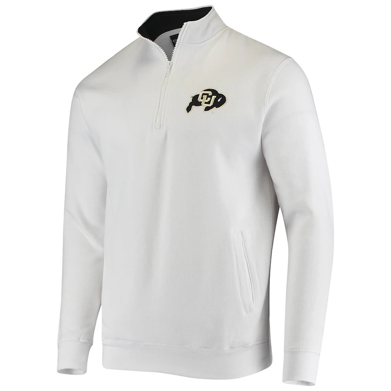 Men's Colosseum White Colorado Buffaloes Tortugas Logo Quarter-Zip Jacket