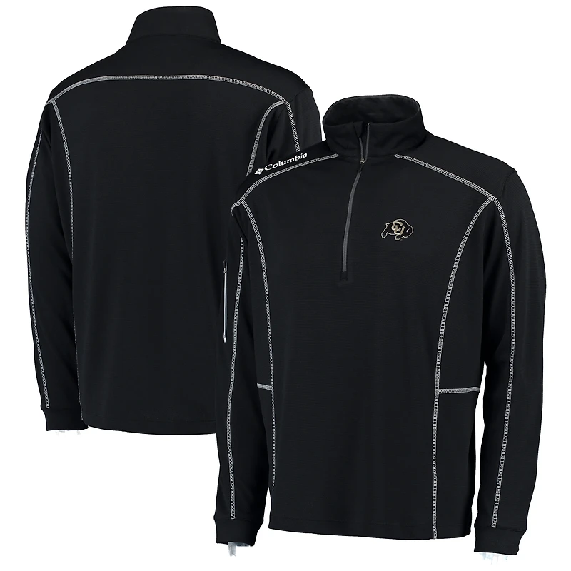 Men's Columbia Golf Black Colorado Buffaloes Shotgun Omni-Wick Quarter-Zip Pullover Jacket