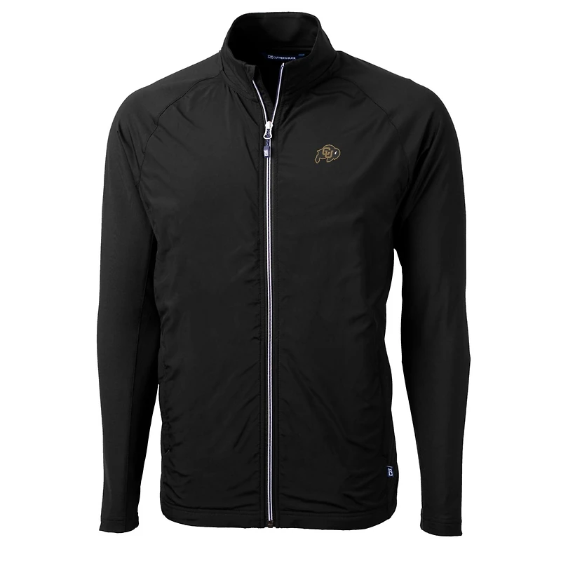 Men's Cutter & Buck Black Colorado Buffaloes Big Tall Adapt Eco Knit Hybrid Recycled Full-Zip Jacket