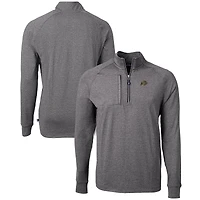 Men's Cutter & Buck  Heather Black Colorado Buffaloes Big Tall Adapt Eco Knit Quarter-Zip Pullover Top