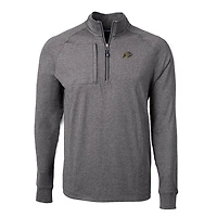 Men's Cutter & Buck  Heather Black Colorado Buffaloes Big Tall Adapt Eco Knit Quarter-Zip Pullover Top