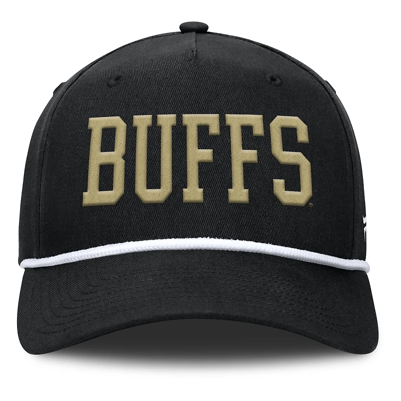 Men's Fanatics  Black Colorado Buffaloes Foul Ball Rope Adjustable Hat