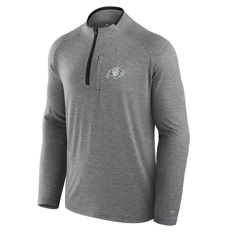 Men's Fanatics Black Colorado Buffaloes Mock Neck Half-Zip Pullover Jacket