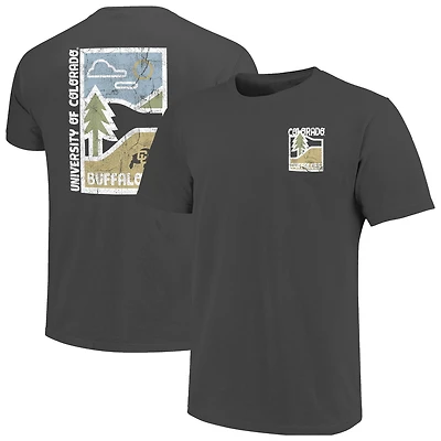 T-shirt graphite pour homme, confort, couleurs minimalistes, effet vieilli, Colorado Buffaloes