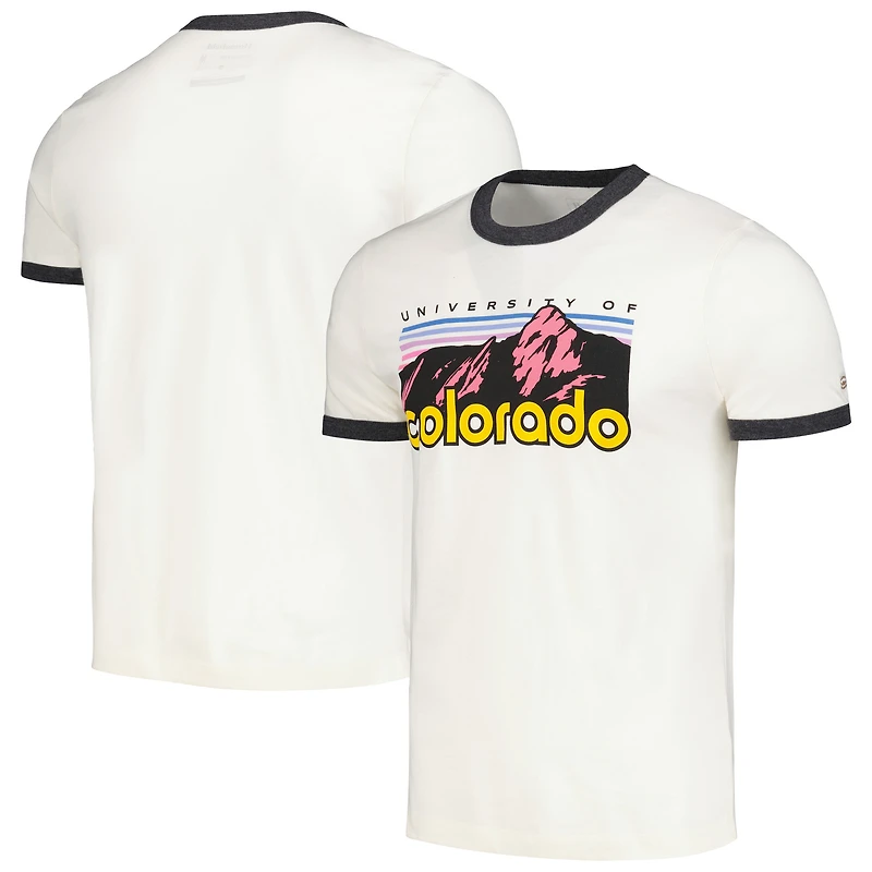 T-shirt Ringer pour hommes, crème Homefield, Colorado Buffaloes Mountains