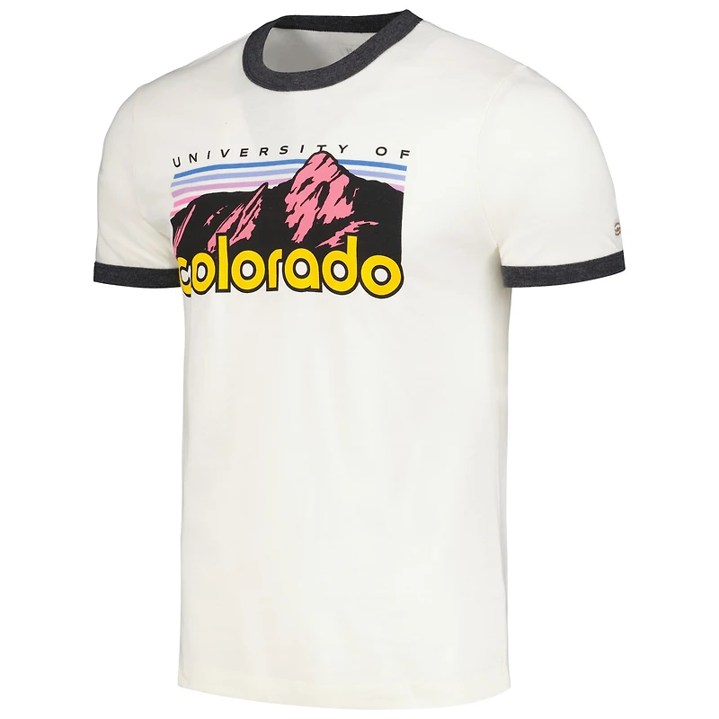 Men's Homefield  Cream Colorado Buffaloes Mountains Ringer T-Shirt