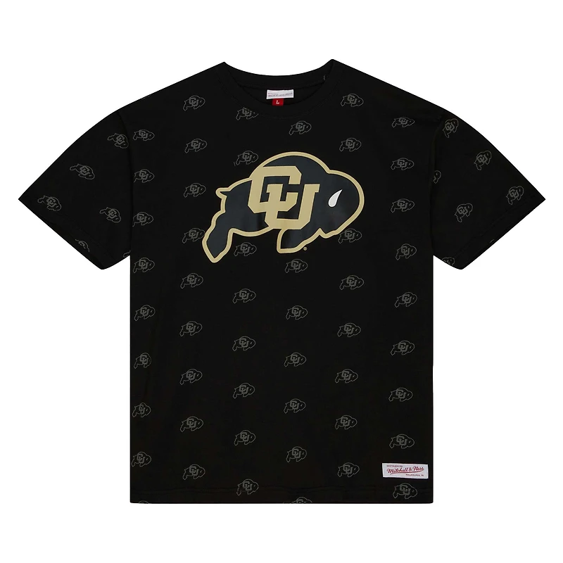 Men's Mitchell & Ness  Black Colorado Buffaloes Allover Print T-Shirt