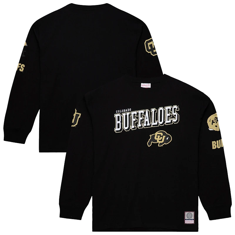T-shirt à manches longues Mitchell & Ness noir pour homme, Colorado Buffaloes Training Camp