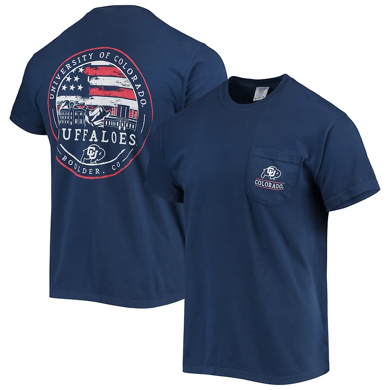 T-shirt homme bleu marine Colorado Buffaloes Campus Americana