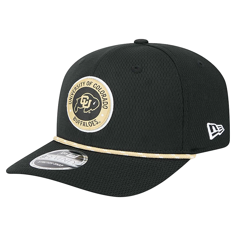 Men's New Era Black Colorado Buffaloes COOLERA 9SEVENTY Rope Stretch-Snap Hat