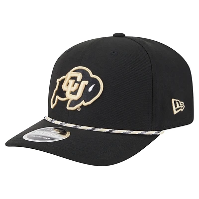 Men's New Era Black Colorado Buffaloes Game Day Multi-Rope 9SEVENTY Stretch-Snap Hat
