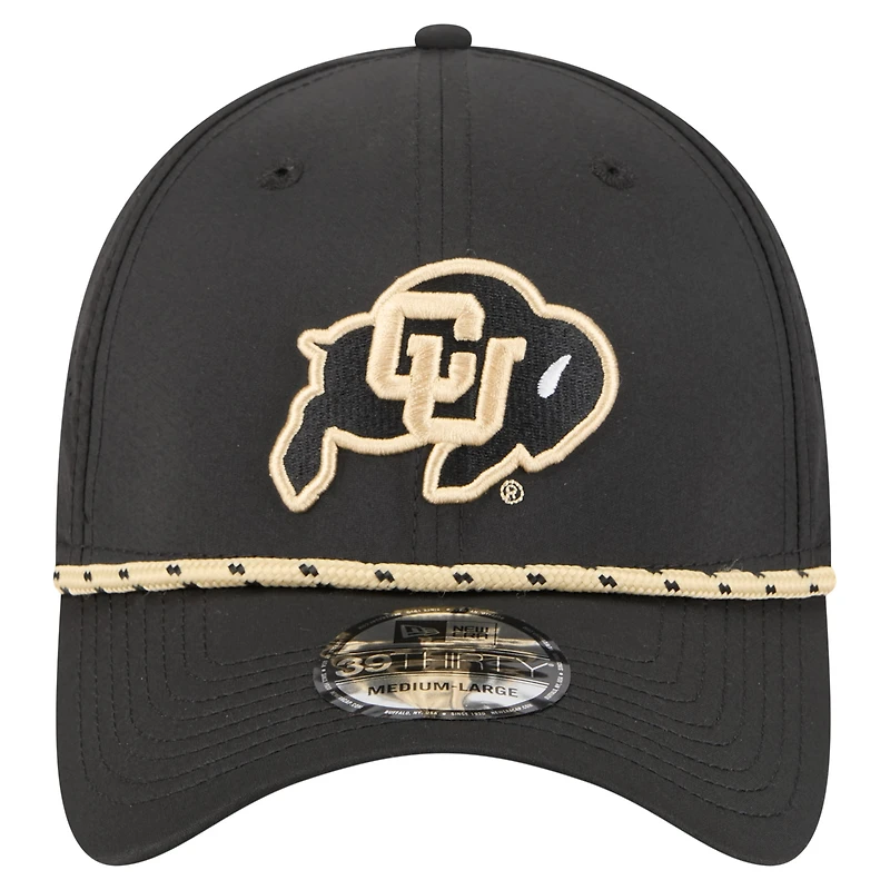 Men's New Era Black Colorado Buffaloes Rope 39THIRTY Flex Hat