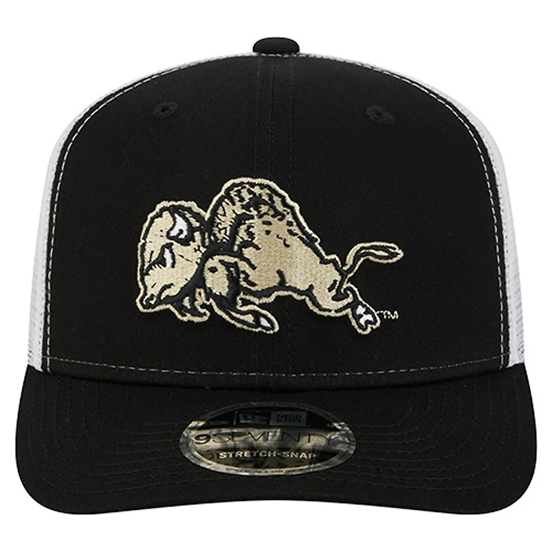 Men's New Era Black Colorado Buffaloes Team 9SEVENTY COOLERA Trucker Adjustable Hat