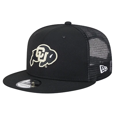 Men's New Era Black Colorado Buffaloes Trucker 9FIFTY Snapback Hat