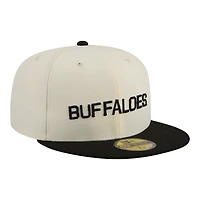 Men's New Era  Cream/Black Colorado Buffaloes Two-Tone Script 59FIFTY Fitted Hat