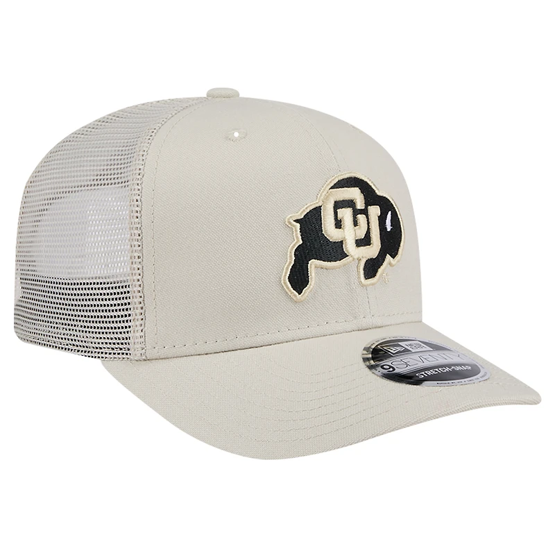 Men's New Era Stone Colorado Buffaloes Canvas 9SEVENTY Stretch-Snap Adjustable Hat