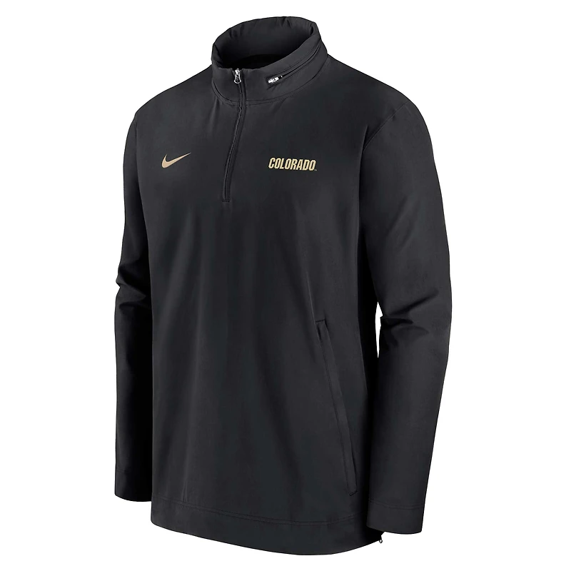 Men's Nike Black Colorado Buffaloes 2024 Sideline Coach Quarter-Zip Hoodie Jacket