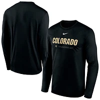 T-shirt à manches longues Nike Colorado Buffaloes 2025 Courtside Basketball Shootaround Dri-FIT noir pour homme