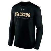 Men's Nike Black Colorado Buffaloes 2025 Courtside Basketball Shootaround Dri-FIT Long Sleeve T-Shirt