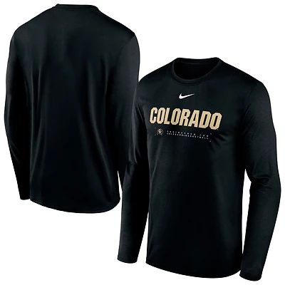 Men's Nike Black Colorado Buffaloes 2025 Courtside Basketball Shootaround Dri-FIT Long Sleeve T-Shirt
