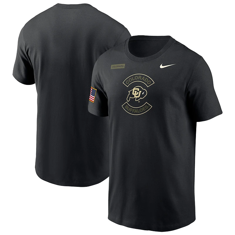 T-shirt Nike Dri-FIT noir Colorado Buffaloes 2025 Military Appreciation pour homme