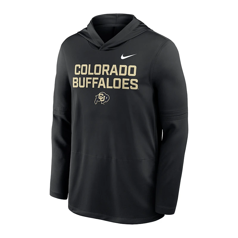 T-shirt à capuche et manches longues Nike Colorado Buffaloes 2025 Sideline Dri-FIT pour homme, noir