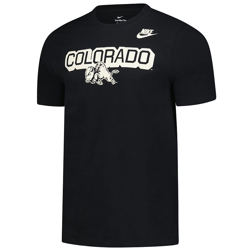 T-shirt Nike noir pour homme Colorado Buffaloes Fashion Team Bold