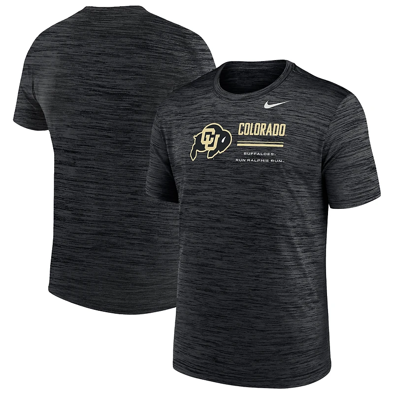 T-shirt Nike Velocity Dri-FIT noir pour homme, Colorado Buffaloes
