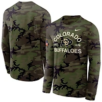 Men's Nike Camo Colorado Buffaloes 2025 Military Appreciation Legend Dri-FIT Long Sleeve T-Shirt