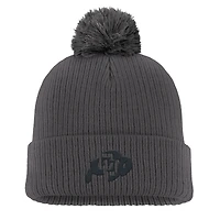 Bonnet en tricot à revers Nike Charcoal Colorado Buffaloes Tonal Peak pour homme avec pompon