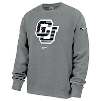Men's Nike  Gray Colorado Buffaloes Coach Prime Veteran's Day Club Fleece Crewneck Sweatshirt