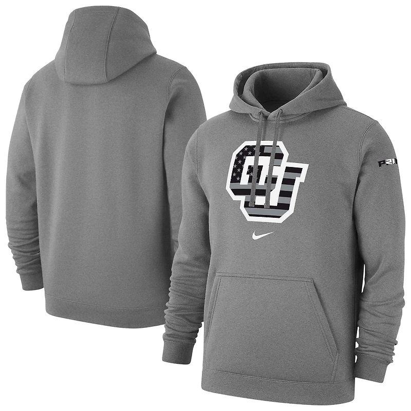 Men's Nike  Gray Colorado Buffaloes Coach Prime Veteran's Day Club Fleece Hoodie
