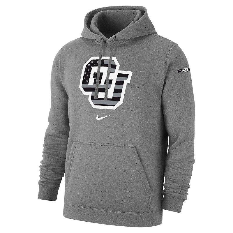 Men's Nike  Gray Colorado Buffaloes Coach Prime Veteran's Day Club Fleece Hoodie