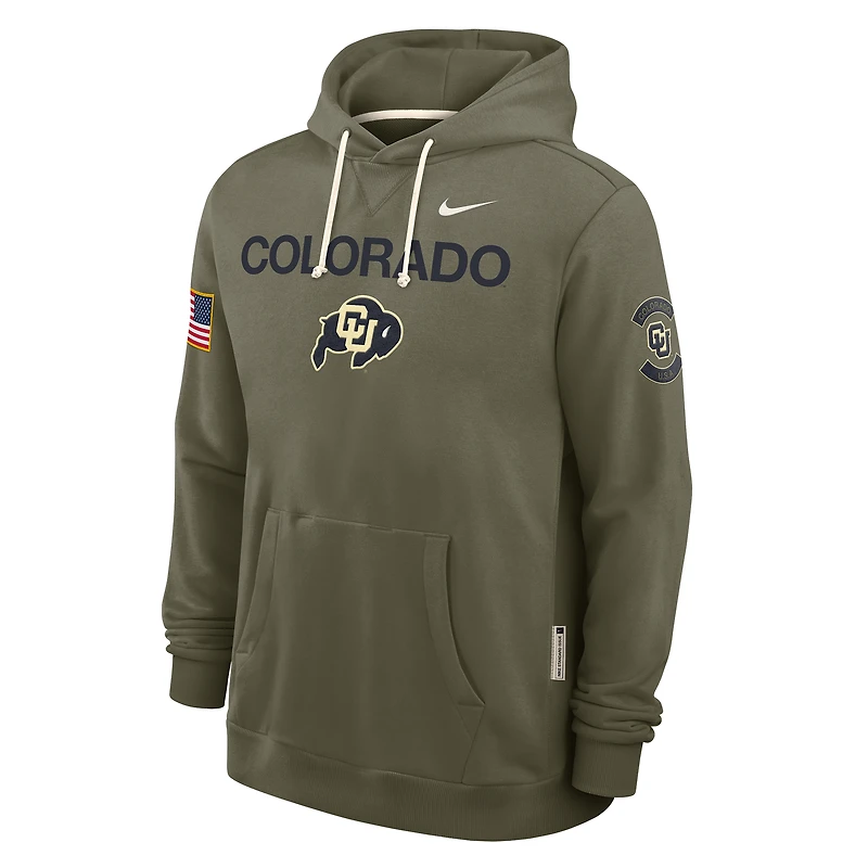Men's Nike Olive Colorado Buffaloes 2025 Military Appreciation Dri-FIT Hoodie