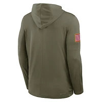 Men's Nike Olive Colorado Buffaloes 2025 Military Appreciation Dri-FIT Long Sleeve Hooded T-Shirt
