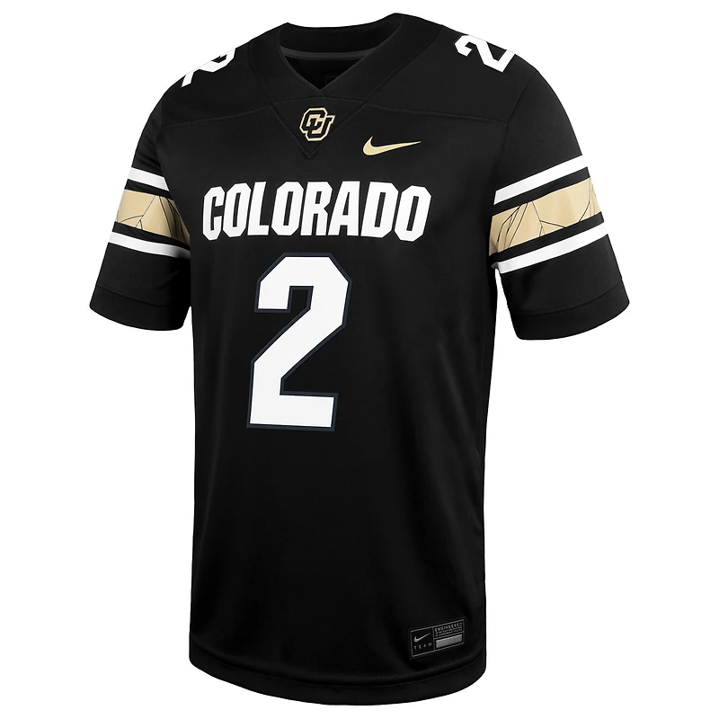 Maillot de match Nike Shedeur Sanders noir pour homme, ancien remplaçant des Colorado Buffaloes