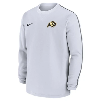 Haut à manches longues Nike Colorado Buffaloes 2024 Sideline Coaches pour homme blanc