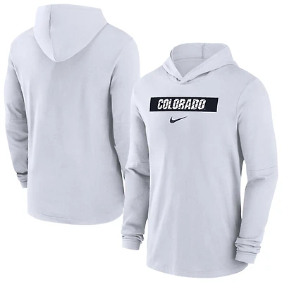 Men's Nike White Colorado Buffaloes 2024 Sideline Performance Long Sleeve Hoodie Top