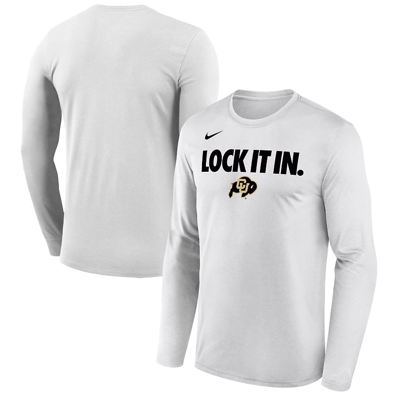 Men's Nike White Colorado Buffaloes 2026 On-Court Bench Long Sleeve T-Shirt