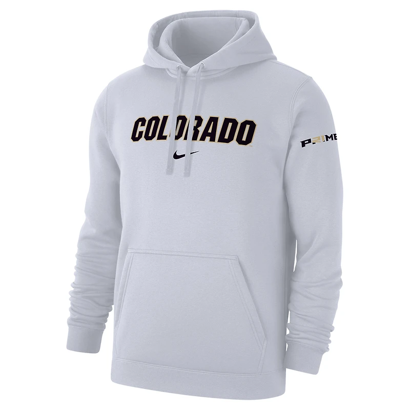 Sweat à capuche Nike blanc Colorado Buffaloes Coach Prime Club Fleece pour homme