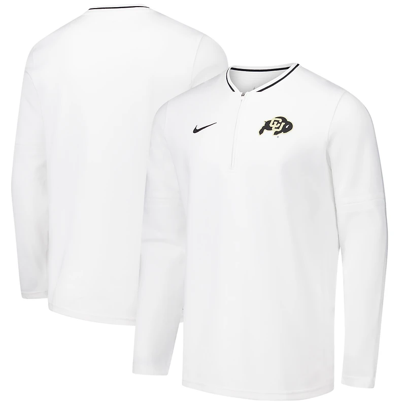 Veste à quart de zip Nike pour hommes, Colorado Buffaloes Coaches, blanche