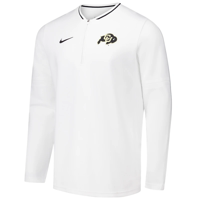 Veste à quart de zip Nike pour hommes, Colorado Buffaloes Coaches, blanche