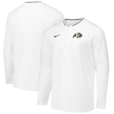 Veste à quart de zip Nike pour hommes, Colorado Buffaloes Coaches, blanche