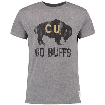 T-shirt à trois mélanges Vintage Original Retro Brand Heathered Grey Colorado Buffaloes Go Buffs pour homme