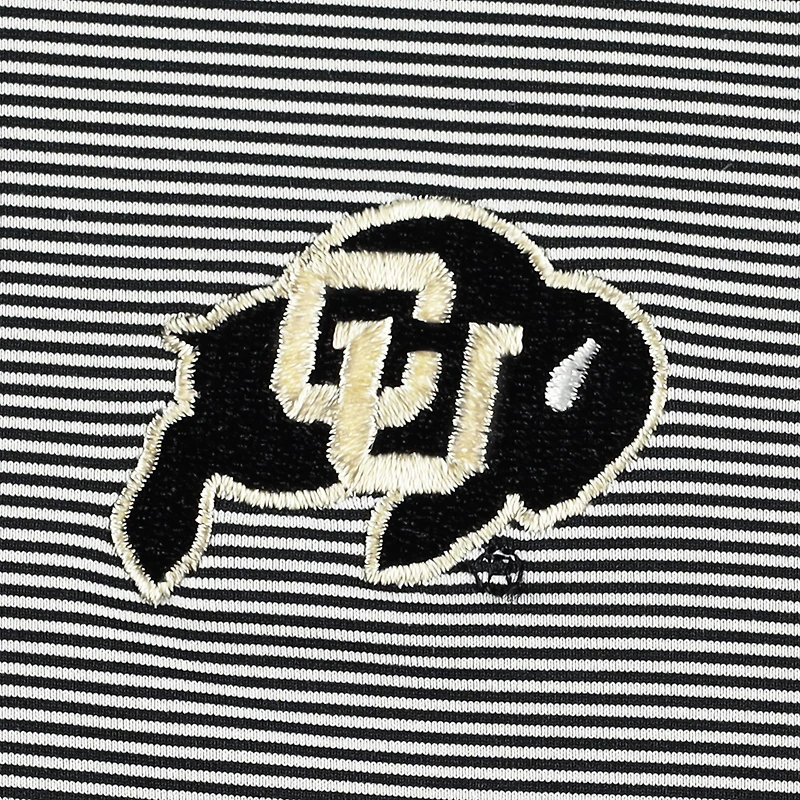 Men's Peter Millar Black Colorado Buffaloes Jubilee Striped Performance Jersey Polo
